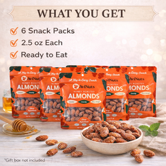 Honey Roasted Almonds | 6 Pack (2.5 oz Each)