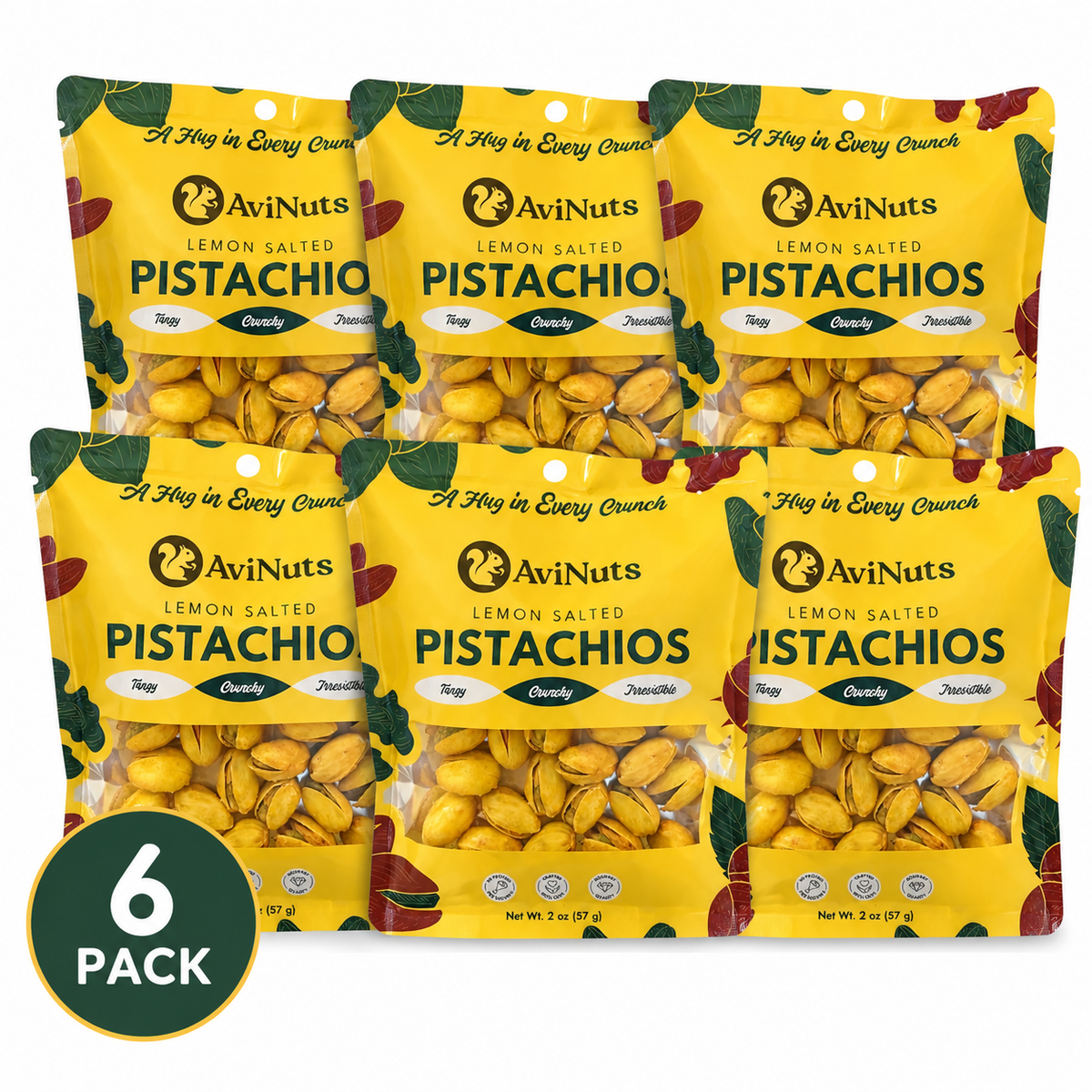 Lemon Salted Pistachios | 6 Pack (2 oz Each)